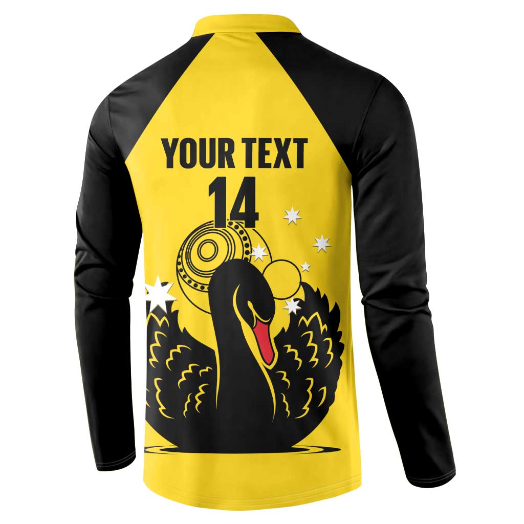 Custom Western Australia Bowls Button Sweatshirt Go Champions WA Black Swan - Aussie Hoodie