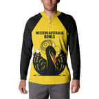 Custom Western Australia Bowls Button Sweatshirt Go Champions WA Black Swan - Aussie Hoodie
