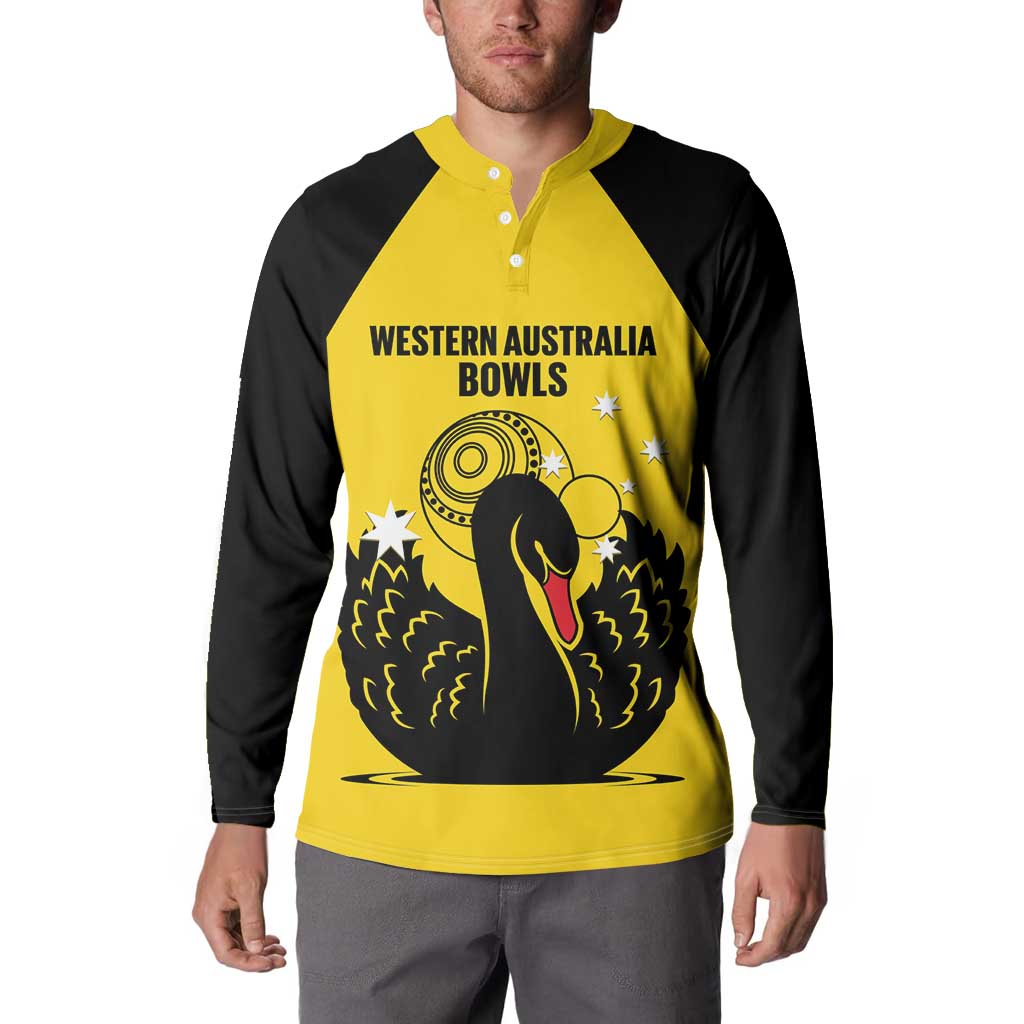 Custom Western Australia Bowls Button Sweatshirt Go Champions WA Black Swan - Aussie Hoodie