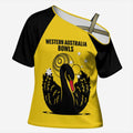 Custom Western Australia Bowls Cross Shoulder Shirt Go Champions WA Black Swan - Aussie Hoodie