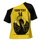 Custom Western Australia Bowls Cross Shoulder Shirt Go Champions WA Black Swan - Aussie Hoodie
