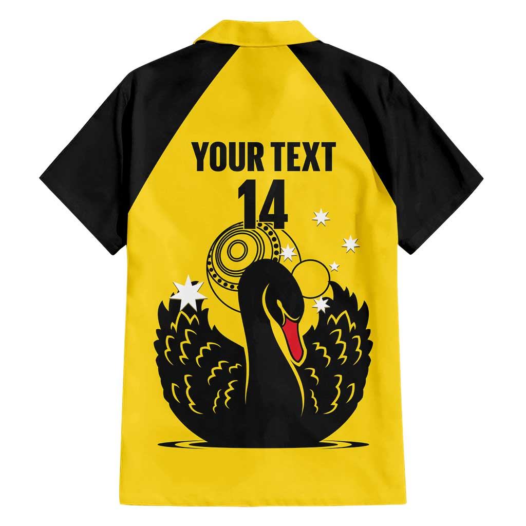 Custom Western Australia Bowls Hawaiian Shirt Go Champions WA Black Swan - Aussie Hoodie