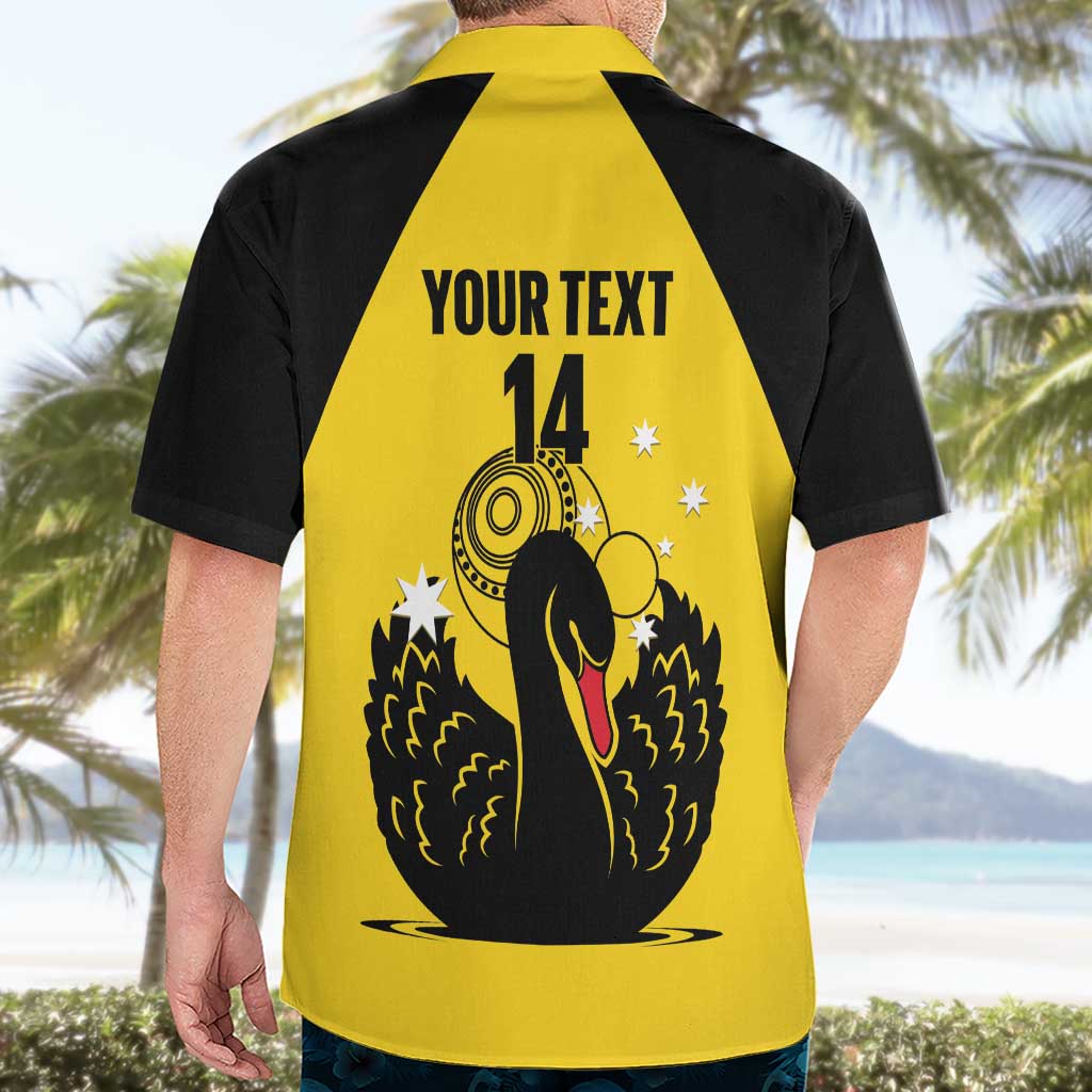 Custom Western Australia Bowls Hawaiian Shirt Go Champions WA Black Swan - Aussie Hoodie