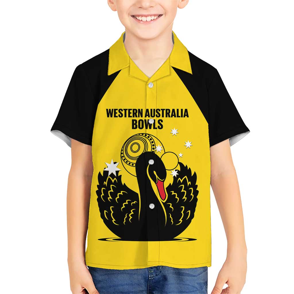 Custom Western Australia Bowls Hawaiian Shirt Go Champions WA Black Swan - Aussie Hoodie