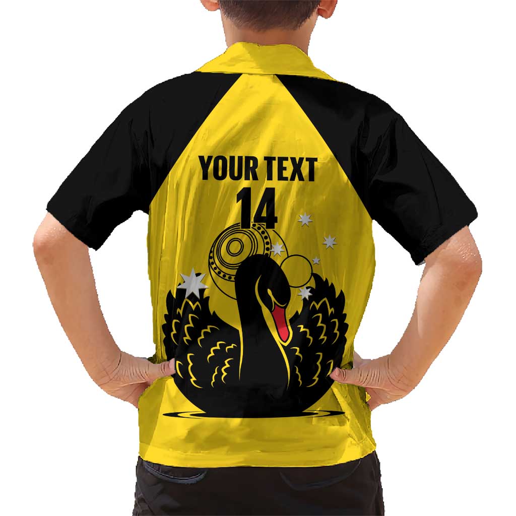 Custom Western Australia Bowls Kid Hawaiian Shirt Go Champions WA Black Swan - Aussie Hoodie