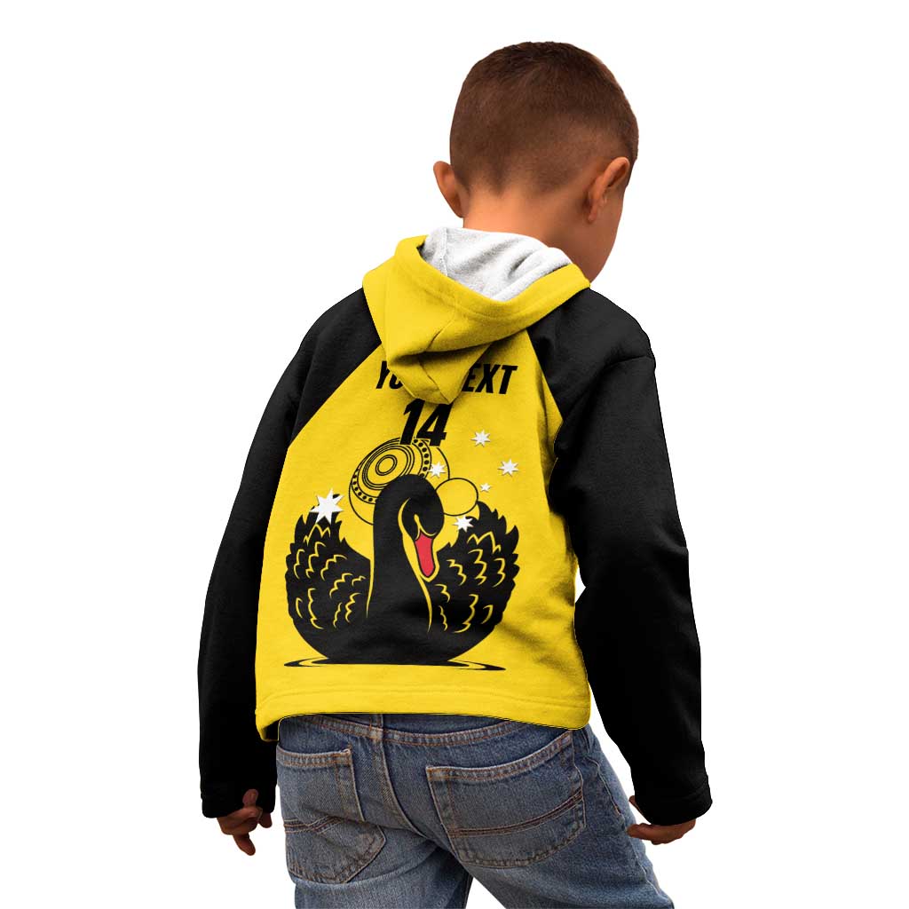 Custom Western Australia Bowls Kid Hoodie Go Champions WA Black Swan - Aussie Hoodie