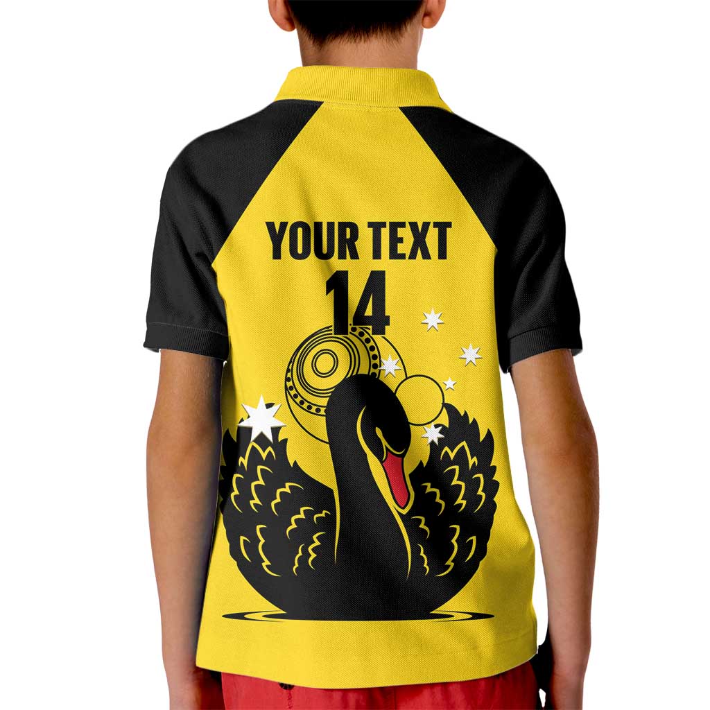 Custom Western Australia Bowls Kid Polo Shirt Go Champions WA Black Swan - Aussie Hoodie
