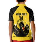 Custom Western Australia Bowls Kid Polo Shirt Go Champions WA Black Swan - Aussie Hoodie