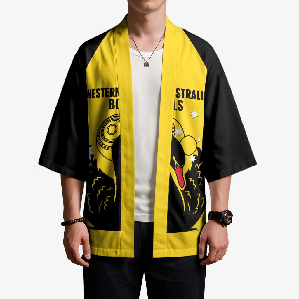 Custom Western Australia Bowls Kimono Go Champions WA Black Swan - Aussie Hoodie