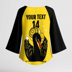 Custom Western Australia Bowls Kimono Sleeve Blouse Go Champions WA Black Swan - Aussie Hoodie