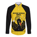 Custom Western Australia Bowls Long Sleeve Button Shirt Go Champions WA Black Swan - Aussie Hoodie