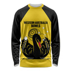 Custom Western Australia Bowls Long Sleeve Shirt Go Champions WA Black Swan - Aussie Hoodie
