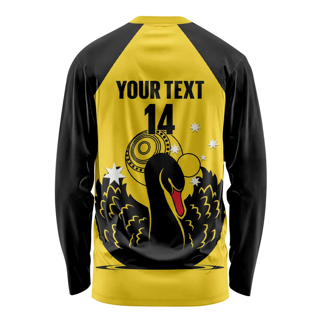 Custom Western Australia Bowls Long Sleeve Shirt Go Champions WA Black Swan - Aussie Hoodie