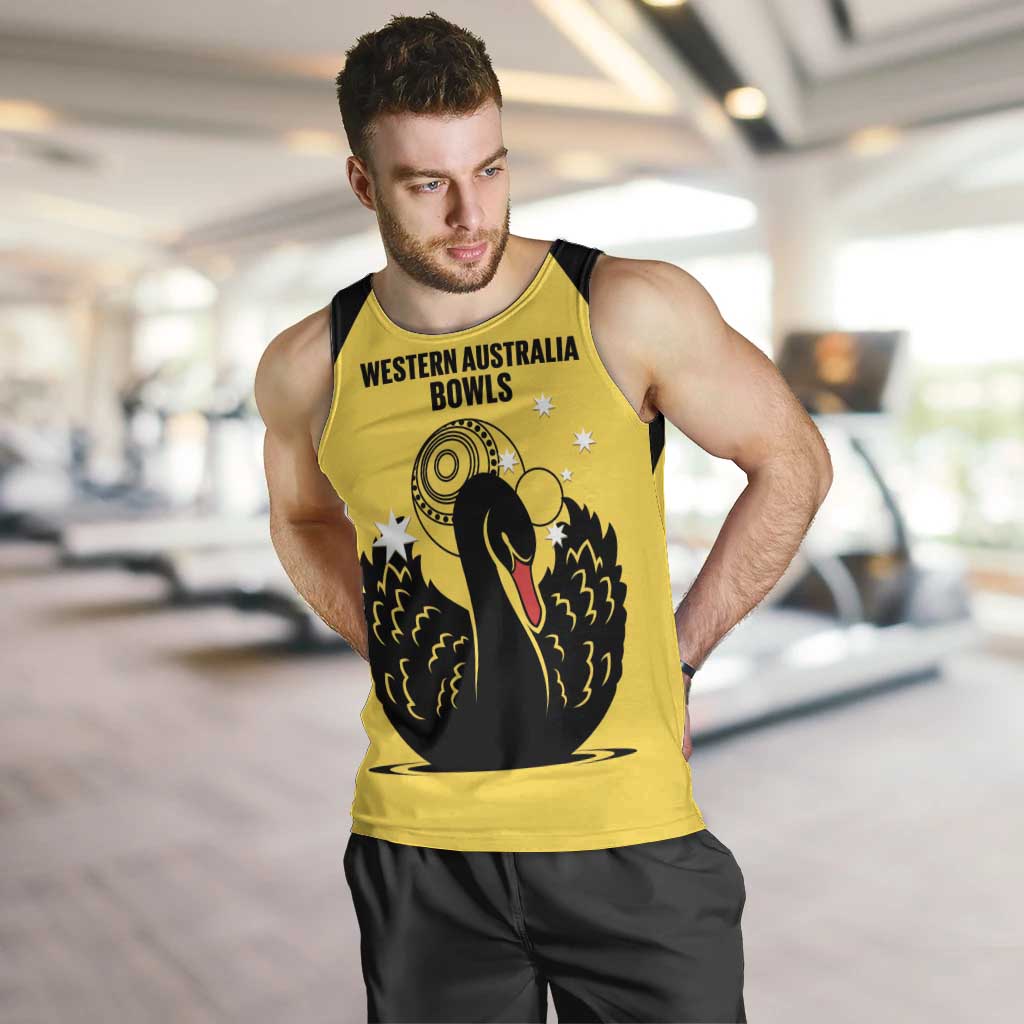 Custom Western Australia Bowls Men Tank Top Go Champions WA Black Swan - Aussie Hoodie