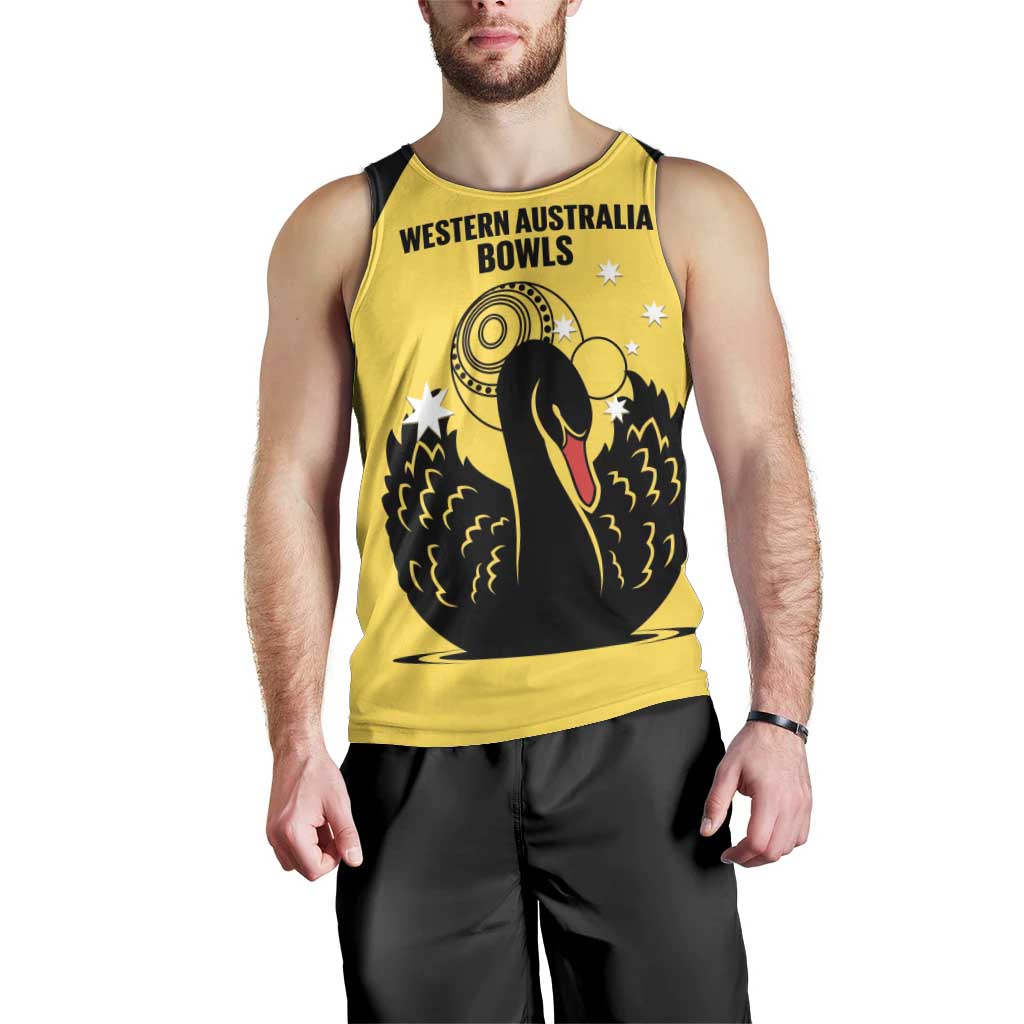 Custom Western Australia Bowls Men Tank Top Go Champions WA Black Swan - Aussie Hoodie