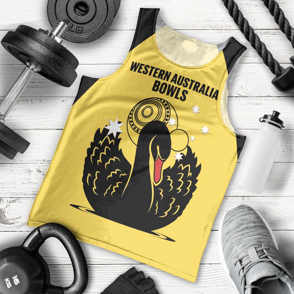 Custom Western Australia Bowls Men Tank Top Go Champions WA Black Swan - Aussie Hoodie