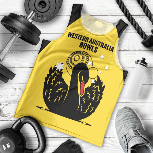 Custom Western Australia Bowls Men Tank Top Go Champions WA Black Swan - Aussie Hoodie