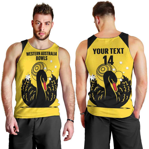 Custom Western Australia Bowls Men Tank Top Go Champions WA Black Swan - Aussie Hoodie
