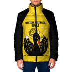 Custom Western Australia Bowls Padded Jacket Go Champions WA Black Swan - Aussie Hoodie