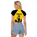 Custom Western Australia Bowls Raglan Cropped T Shirt Go Champions WA Black Swan - Aussie Hoodie