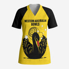 Custom Western Australia Bowls Scrub Top Go Champions WA Black Swan - Aussie Hoodie