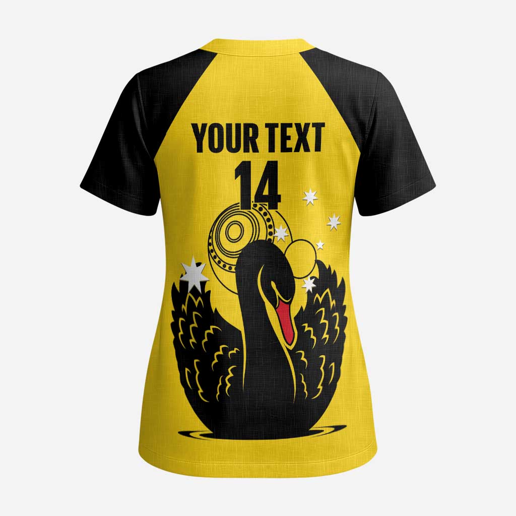 Custom Western Australia Bowls Scrub Top Go Champions WA Black Swan - Aussie Hoodie