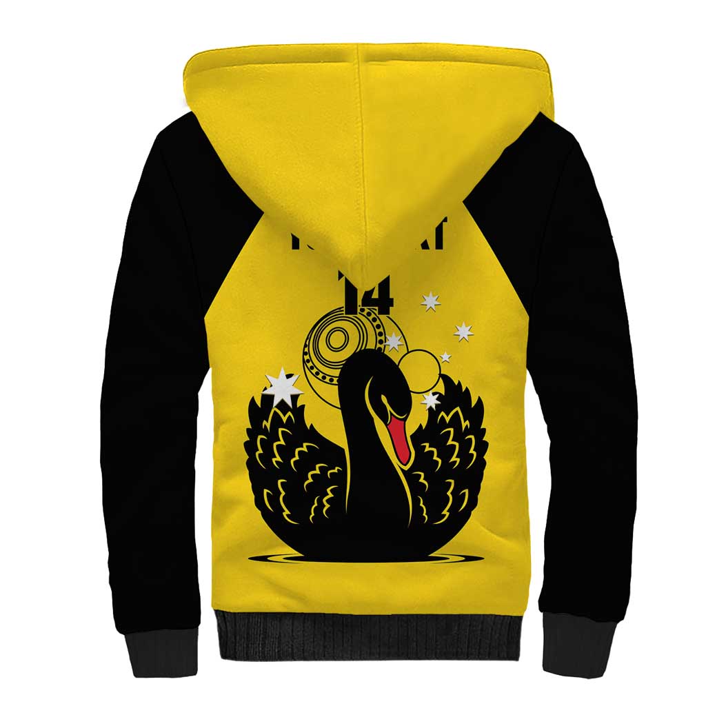 Custom Western Australia Bowls Sherpa Hoodie Go Champions WA Black Swan - Aussie Hoodie