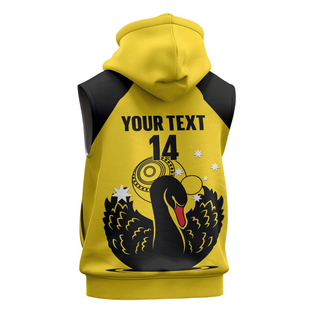 Custom Western Australia Bowls Sleeveless Hoodie Go Champions WA Black Swan - Aussie Hoodie