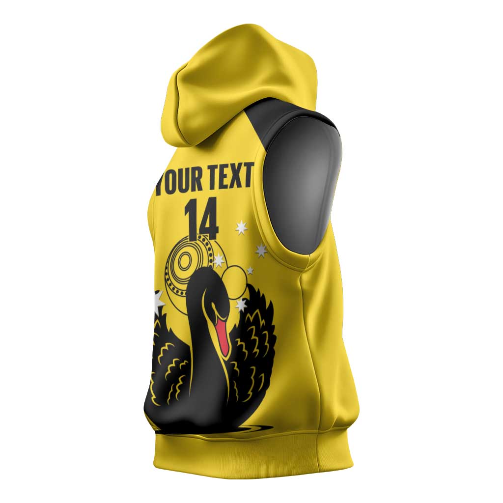 Custom Western Australia Bowls Sleeveless Hoodie Go Champions WA Black Swan - Aussie Hoodie