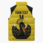 Custom Western Australia Bowls Sleeveless Puffer Jacket Go Champions WA Black Swan - Aussie Hoodie