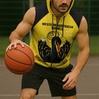Custom Western Australia Bowls Sleeveless Zip Hoodie Go Champions WA Black Swan LT14