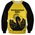 Custom Western Australia Bowls Sweatshirt Go Champions WA Black Swan - Aussie Hoodie