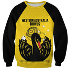 Custom Western Australia Bowls Sweatshirt Go Champions WA Black Swan - Aussie Hoodie