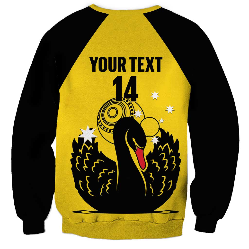 Custom Western Australia Bowls Sweatshirt Go Champions WA Black Swan - Aussie Hoodie