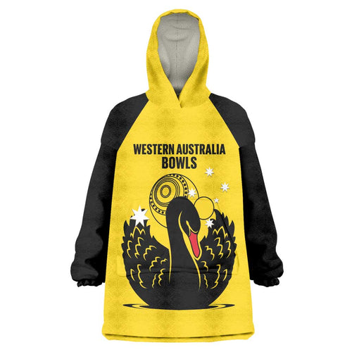 Custom Western Australia Bowls Wearable Blanket Hoodie Go Champions WA Black Swan - Aussie Hoodie
