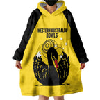 Custom Western Australia Bowls Wearable Blanket Hoodie Go Champions WA Black Swan - Aussie Hoodie