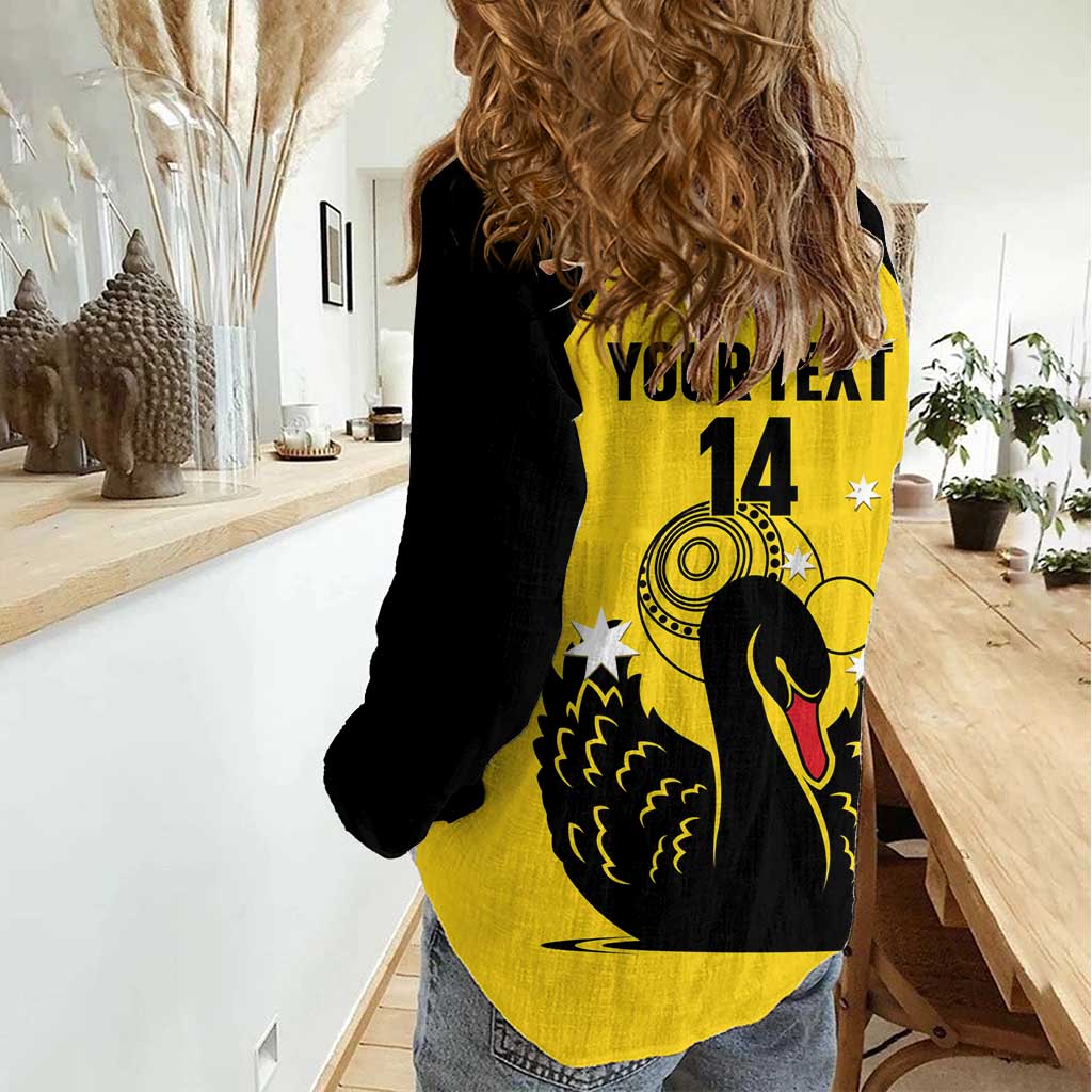 Custom Western Australia Bowls Women Casual Shirt Go Champions WA Black Swan - Aussie Hoodie