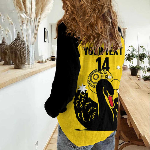 Custom Western Australia Bowls Women Casual Shirt Go Champions WA Black Swan - Aussie Hoodie