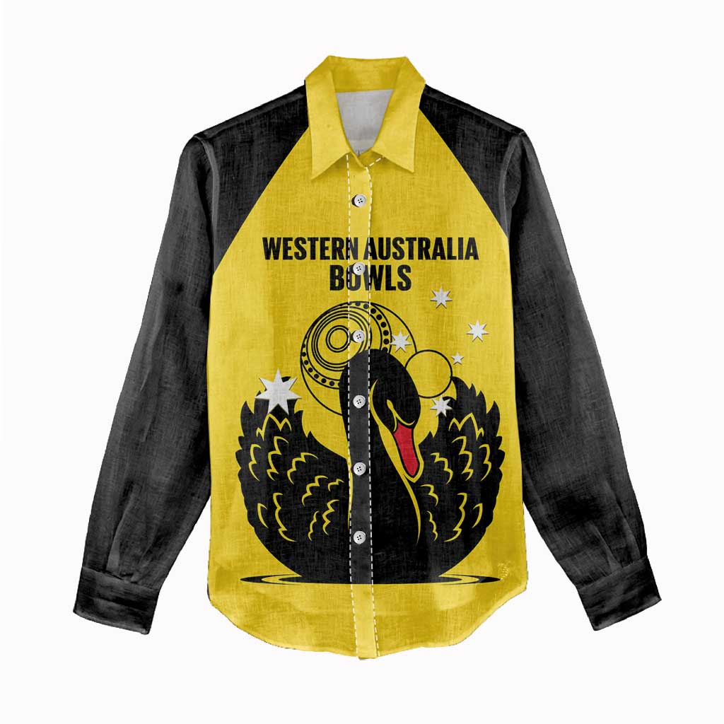 Custom Western Australia Bowls Women Casual Shirt Go Champions WA Black Swan - Aussie Hoodie