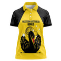 Custom Western Australia Bowls Women Polo Shirt Go Champions WA Black Swan - Aussie Hoodie