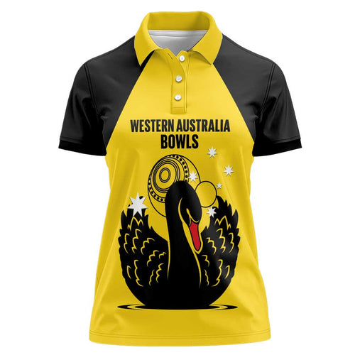 Custom Western Australia Bowls Women Polo Shirt Go Champions WA Black Swan - Aussie Hoodie