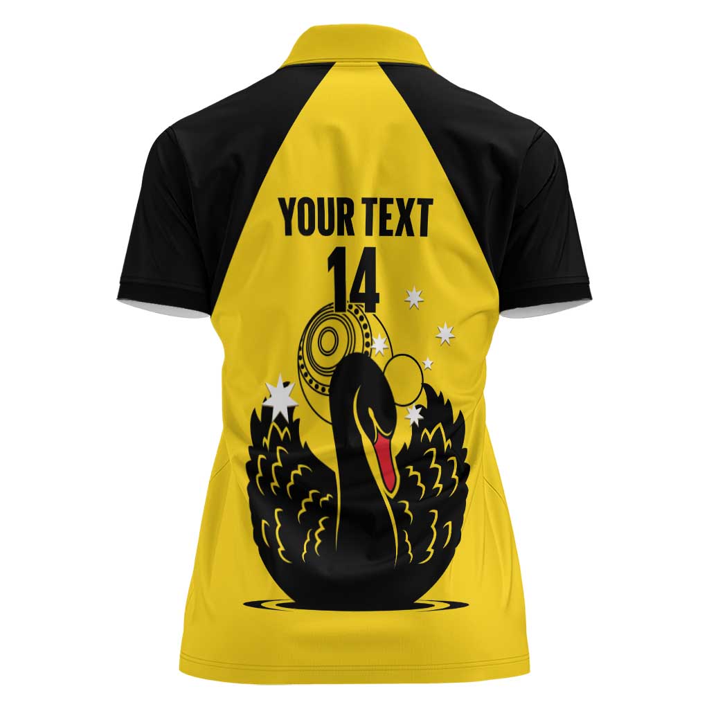 Custom Western Australia Bowls Women Polo Shirt Go Champions WA Black Swan - Aussie Hoodie