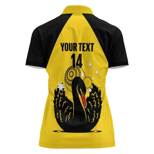 Custom Western Australia Bowls Women Polo Shirt Go Champions WA Black Swan - Aussie Hoodie