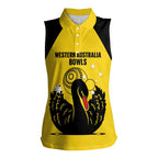 Custom Western Australia Bowls Women Sleeveless Polo Shirt Go Champions WA Black Swan - Aussie Hoodie