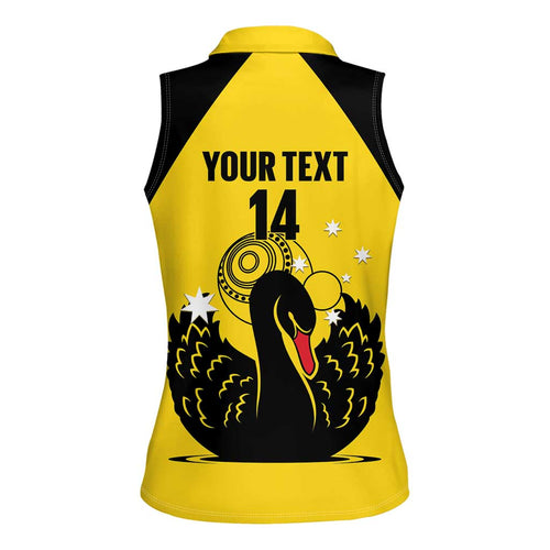 Custom Western Australia Bowls Women Sleeveless Polo Shirt Go Champions WA Black Swan - Aussie Hoodie