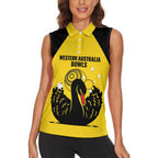Custom Western Australia Bowls Women Sleeveless Polo Shirt Go Champions WA Black Swan - Aussie Hoodie