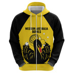 Custom Western Australia Bowls Zip Hoodie Go Champions WA Black Swan - Aussie Hoodie