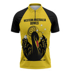 Custom Western Australia Bowls Zipper Polo Shirt Go Champions WA Black Swan - Aussie Hoodie