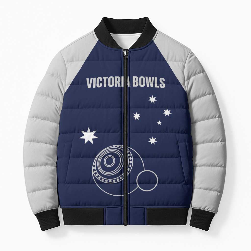 Custom Victoria Bowls Australia Bomber Puffer Jacket Go Champions Garden State - Aussie Hoodie