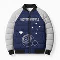 Custom Victoria Bowls Australia Bomber Puffer Jacket Go Champions Garden State - Aussie Hoodie